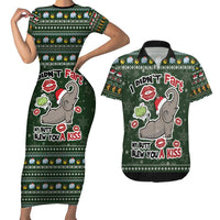 Elephant I Didnt Fart My Butt Blew You A Kiss Couples Matching Short Sleeve Bodycon Dress and Hawaiian Shirt Elephant Christmas DT04 - Wonder Print Shop