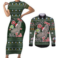 Elephant I Didnt Fart My Butt Blew You A Kiss Couples Matching Short Sleeve Bodycon Dress and Long Sleeve Button Shirt Elephant Christmas DT04 - Wonder Print Shop