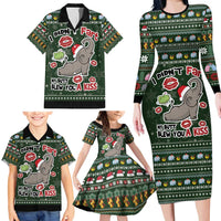 Elephant I Didnt Fart My Butt Blew You A Kiss Family Matching Long Sleeve Bodycon Dress and Hawaiian Shirt Elephant Christmas DT04 - Wonder Print Shop