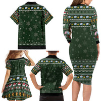 Elephant I Didnt Fart My Butt Blew You A Kiss Family Matching Long Sleeve Bodycon Dress and Hawaiian Shirt Elephant Christmas DT04 - Wonder Print Shop