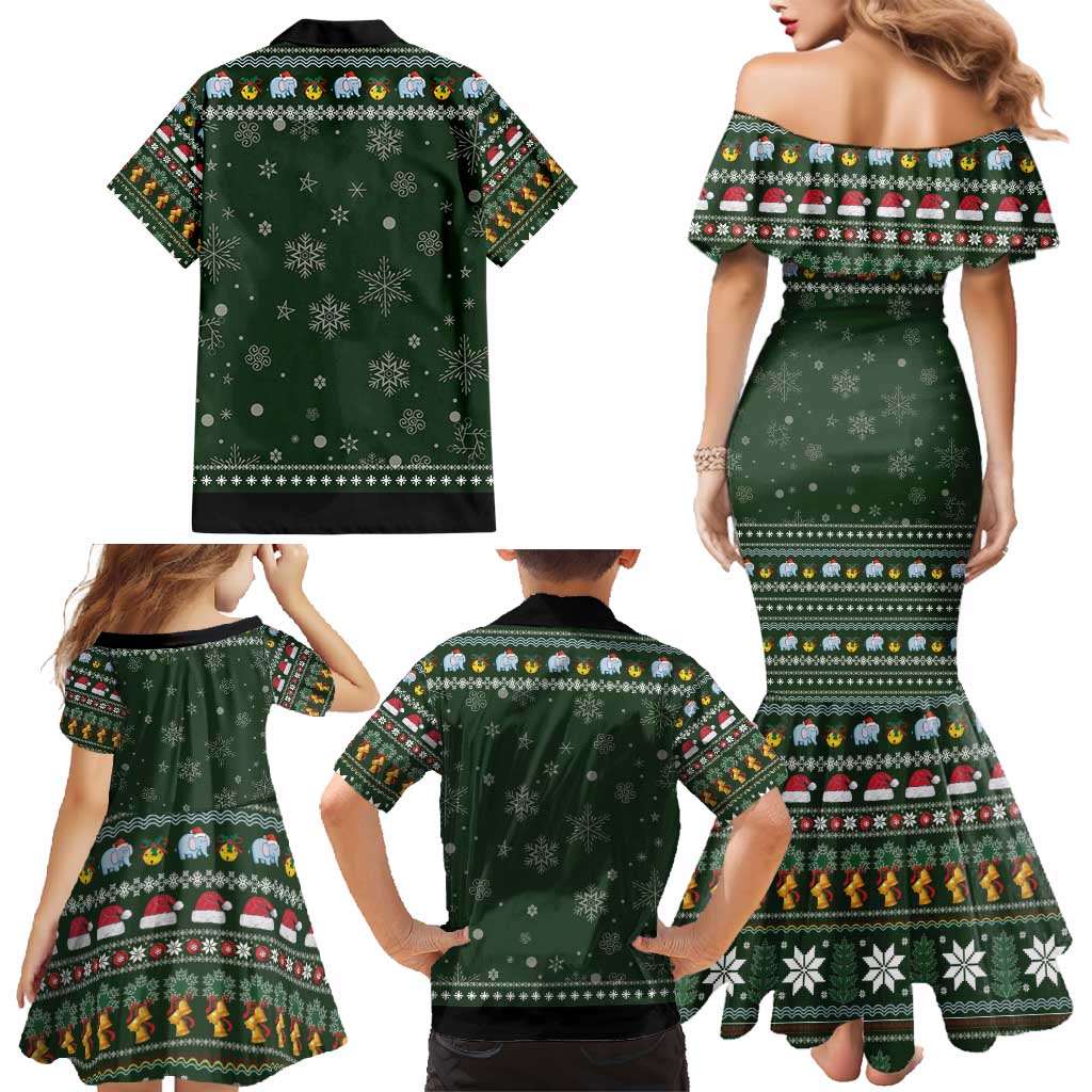 Elephant I Didnt Fart My Butt Blew You A Kiss Family Matching Mermaid Dress and Hawaiian Shirt Elephant Christmas DT04 - Wonder Print Shop