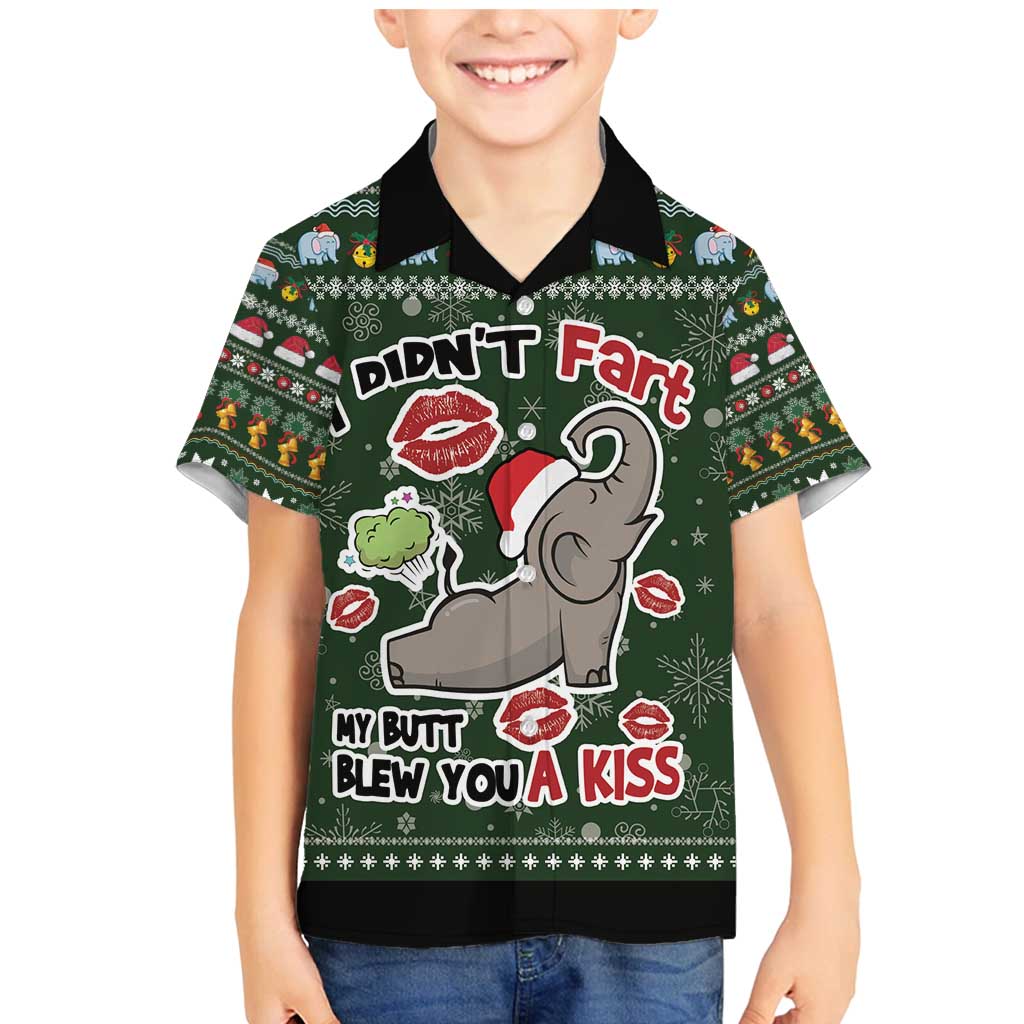 Elephant I Didnt Fart My Butt Blew You A Kiss Family Matching Mermaid Dress and Hawaiian Shirt Elephant Christmas DT04 - Wonder Print Shop