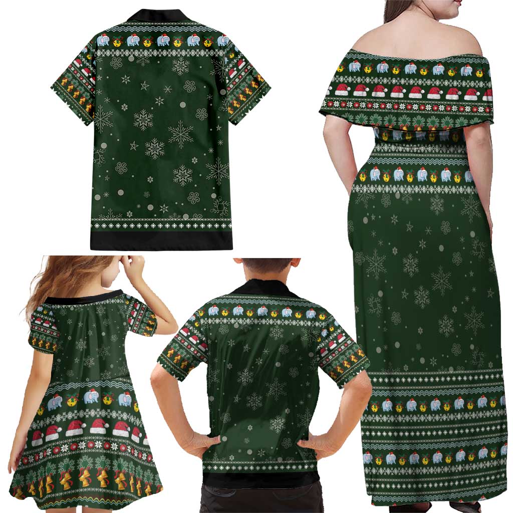 Elephant I Didnt Fart My Butt Blew You A Kiss Family Matching Off Shoulder Maxi Dress and Hawaiian Shirt Elephant Christmas DT04 - Wonder Print Shop