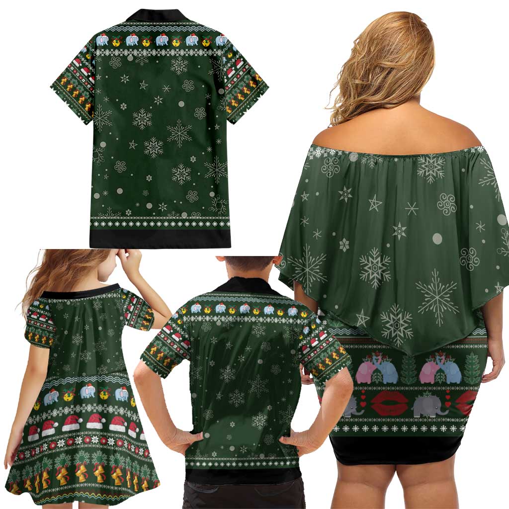 Elephant I Didnt Fart My Butt Blew You A Kiss Family Matching Off Shoulder Short Dress and Hawaiian Shirt Elephant Christmas DT04 - Wonder Print Shop