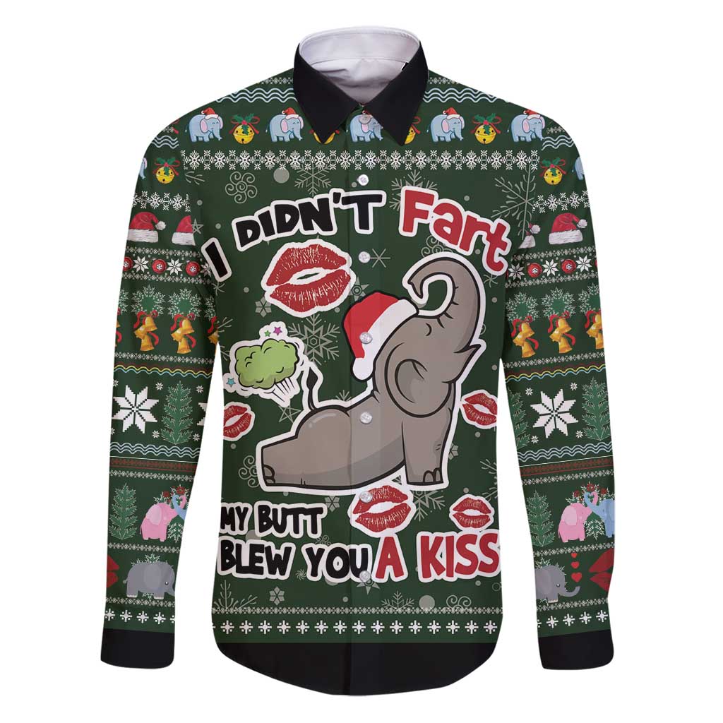 Elephant I Didnt Fart My Butt Blew You A Kiss Family Matching Puletasi and Hawaiian Shirt Elephant Christmas DT04 - Wonder Print Shop