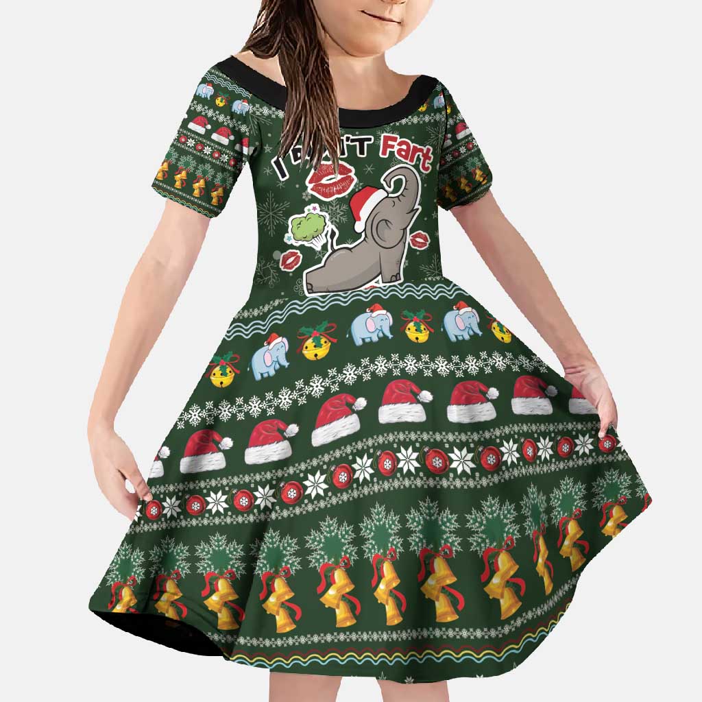 Elephant I Didnt Fart My Butt Blew You A Kiss Family Matching Short Sleeve Bodycon Dress and Hawaiian Shirt Elephant Christmas DT04 - Wonder Print Shop