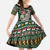 Elephant I Didnt Fart My Butt Blew You A Kiss Family Matching Short Sleeve Bodycon Dress and Hawaiian Shirt Elephant Christmas DT04 - Wonder Print Shop