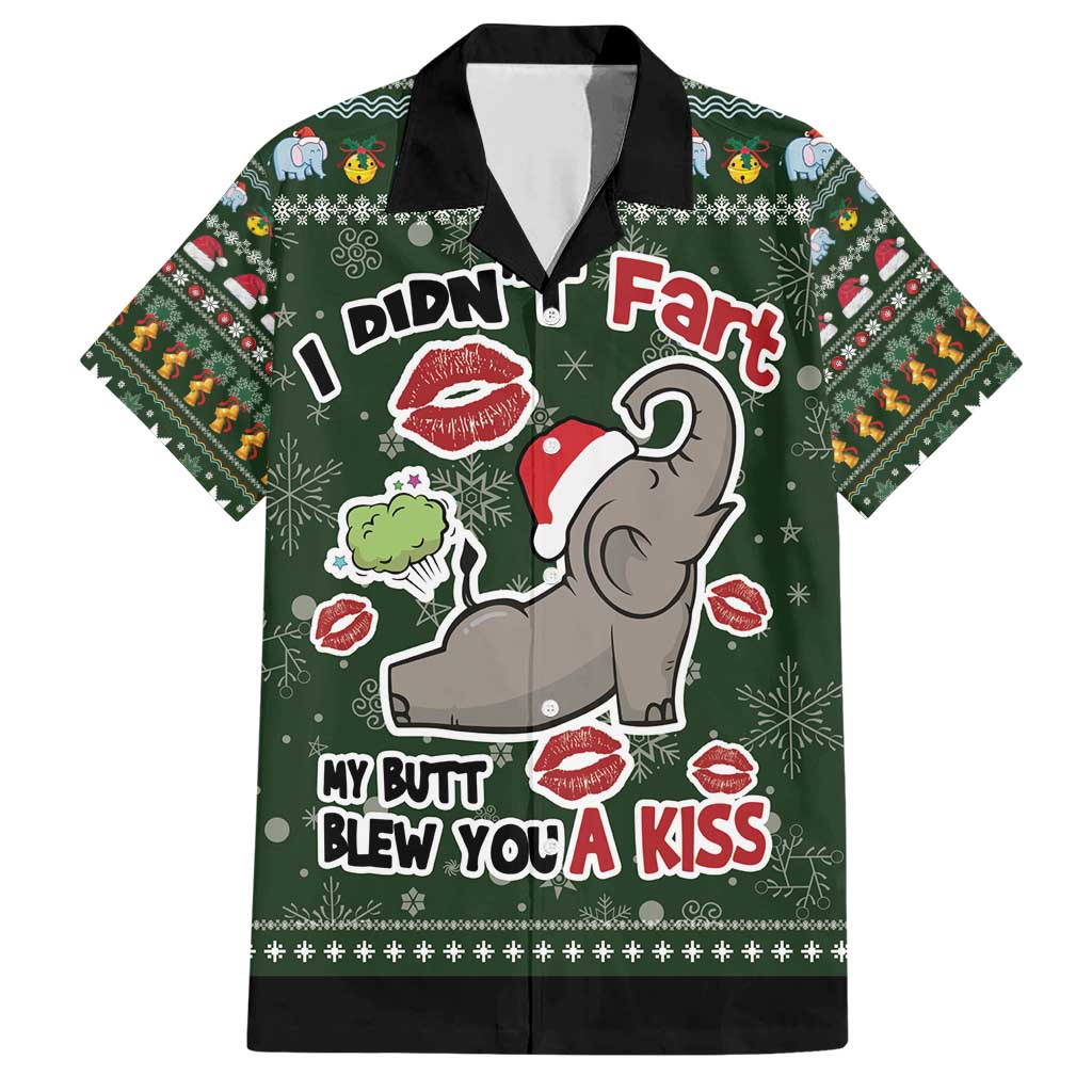 Elephant I Didnt Fart My Butt Blew You A Kiss Family Matching Short Sleeve Bodycon Dress and Hawaiian Shirt Elephant Christmas DT04 - Wonder Print Shop