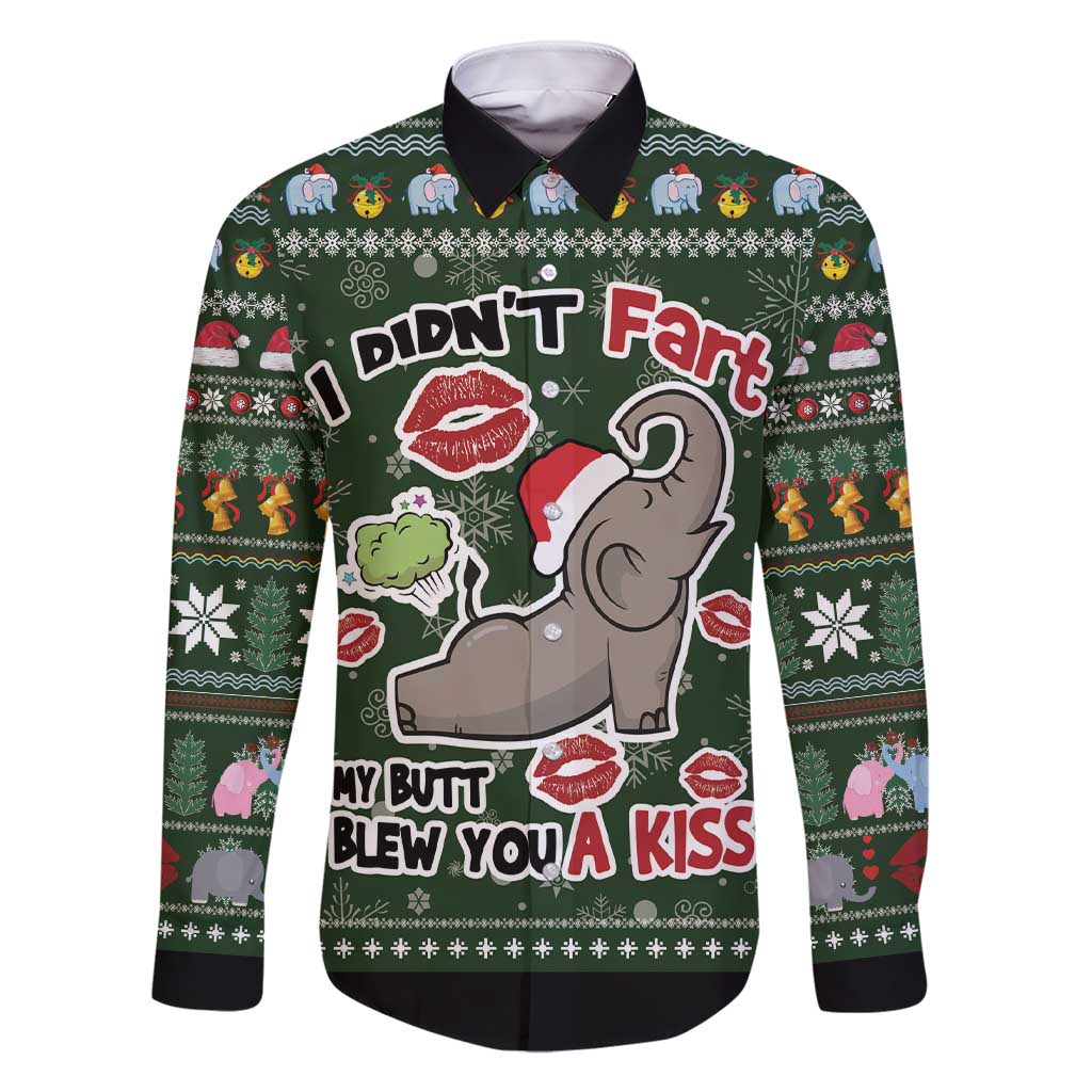Elephant I Didnt Fart My Butt Blew You A Kiss Family Matching Short Sleeve Bodycon Dress and Hawaiian Shirt Elephant Christmas DT04 - Wonder Print Shop