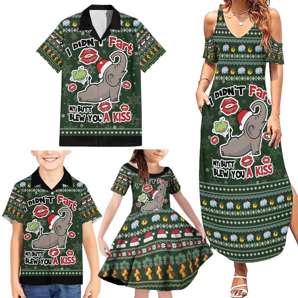 Elephant I Didnt Fart My Butt Blew You A Kiss Family Matching Summer Maxi Dress and Hawaiian Shirt Elephant Christmas DT04 - Wonder Print Shop