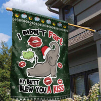 Elephant I Didnt Fart My Butt Blew You A Kiss Garden Flag Elephant Christmas DT04 - Wonder Print Shop