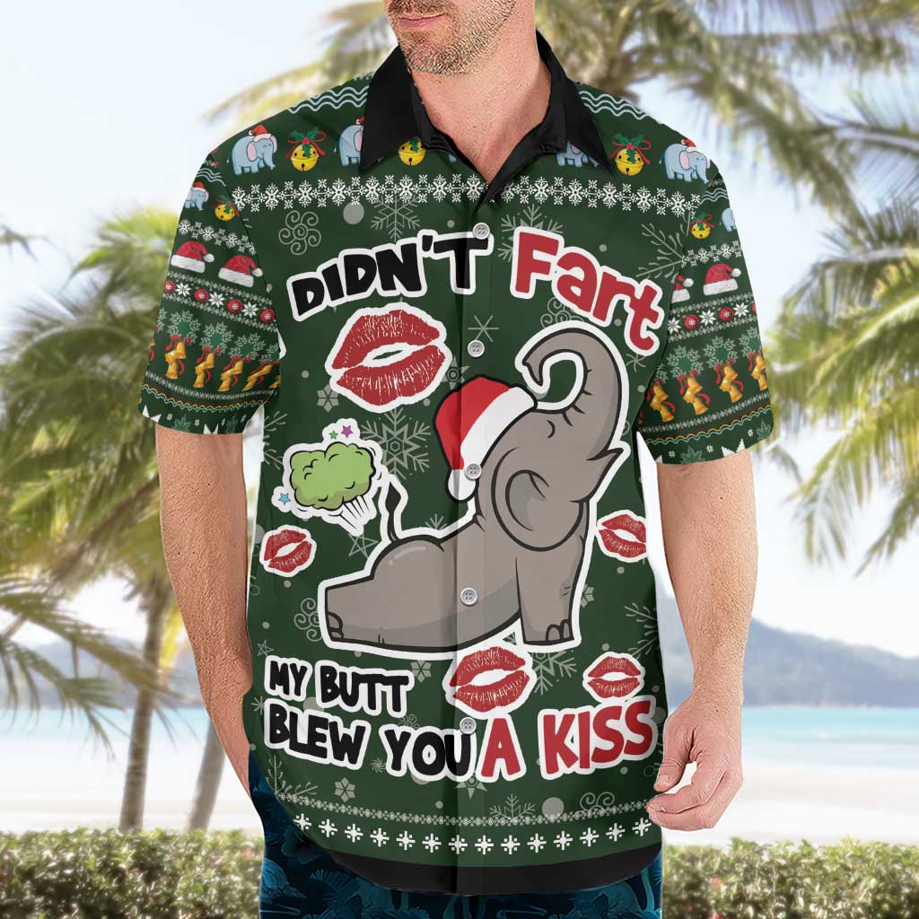 Elephant I Didnt Fart My Butt Blew You A Kiss Hawaiian Shirt Elephant Christmas DT04 - Wonder Print Shop