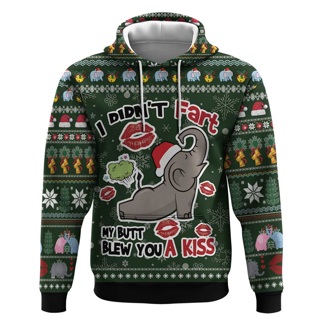 Elephant I Didnt Fart My Butt Blew You A Kiss Hoodie Elephant Christmas DT04 - Wonder Print Shop
