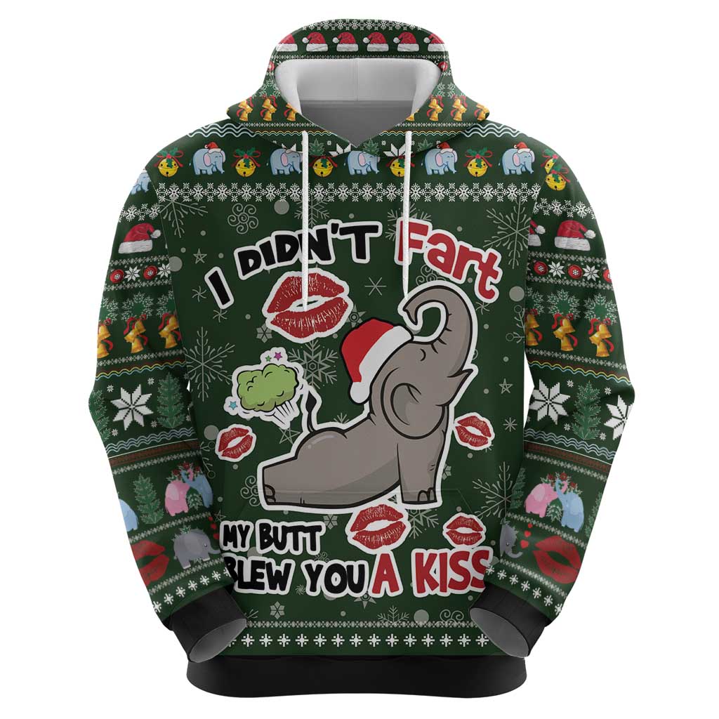 Elephant I Didnt Fart My Butt Blew You A Kiss Hoodie Elephant Christmas DT04 - Wonder Print Shop