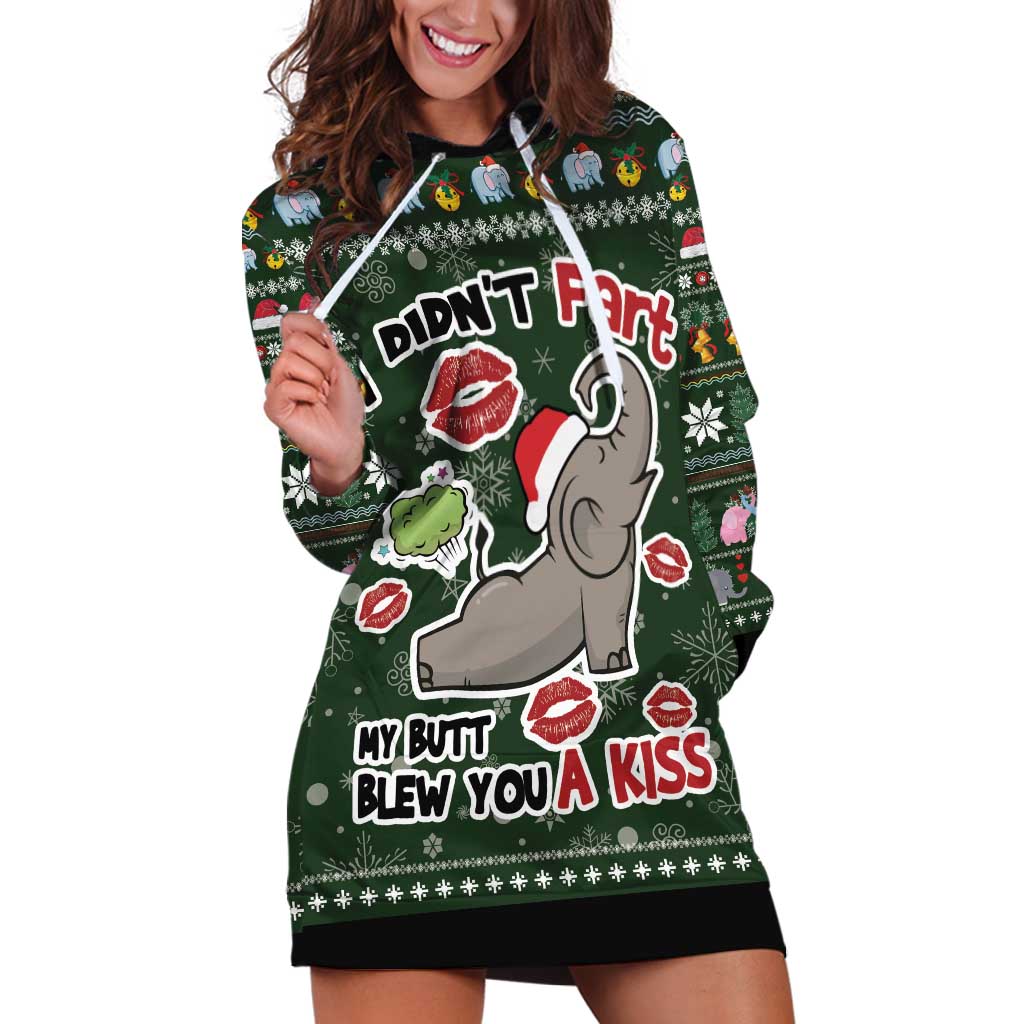 Elephant I Didnt Fart My Butt Blew You A Kiss Hoodie Dress Elephant Christmas DT04 - Wonder Print Shop