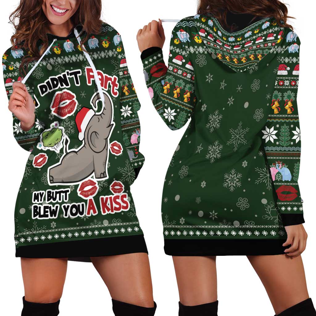 Elephant I Didnt Fart My Butt Blew You A Kiss Hoodie Dress Elephant Christmas DT04 - Wonder Print Shop