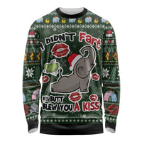 Elephant I Didnt Fart My Butt Blew You A Kiss Long Sleeve Shirt Elephant Christmas DT04 - Wonder Print Shop