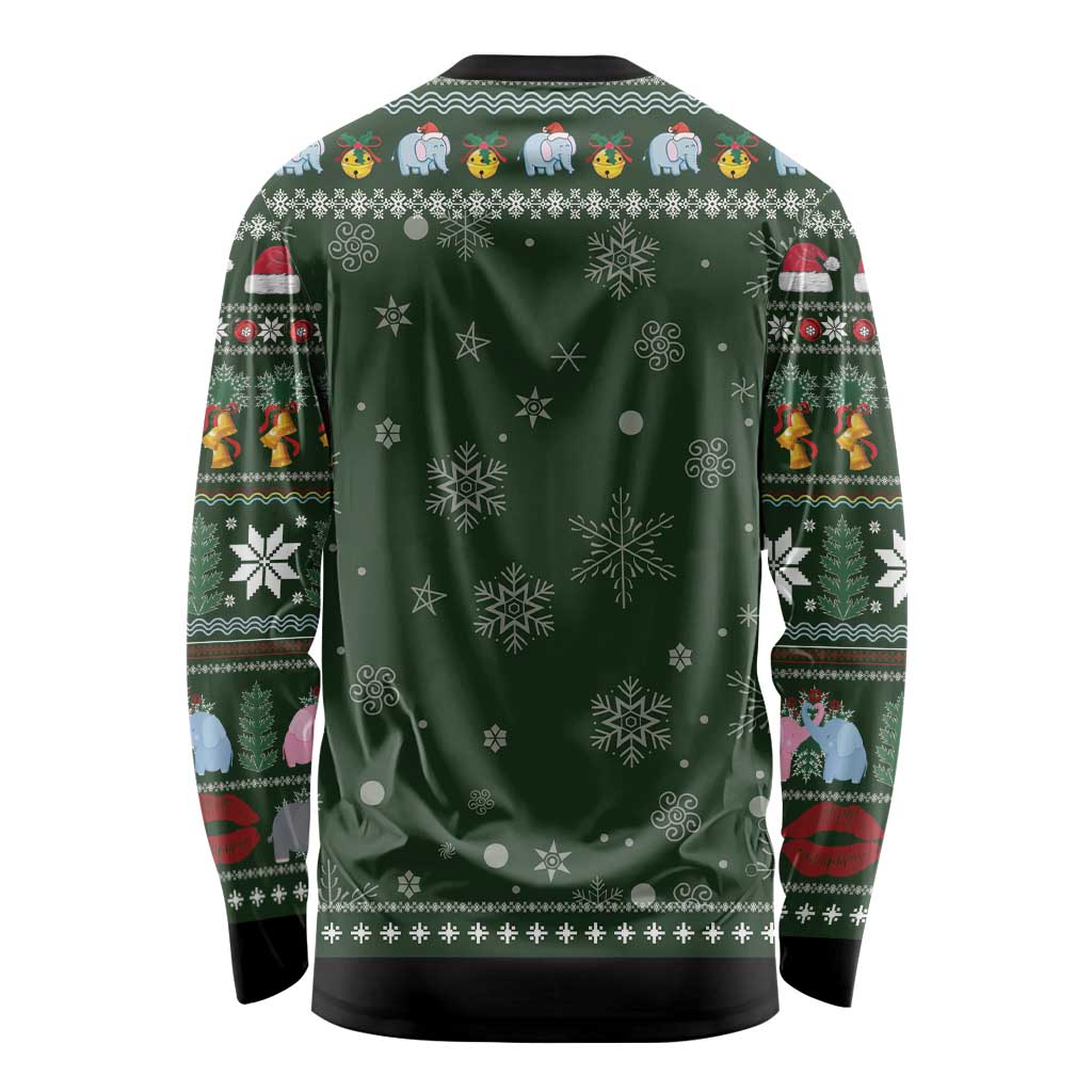 Elephant I Didnt Fart My Butt Blew You A Kiss Long Sleeve Shirt Elephant Christmas DT04 - Wonder Print Shop