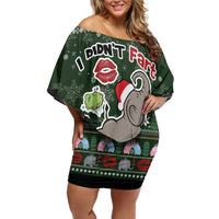 Elephant I Didnt Fart My Butt Blew You A Kiss Off Shoulder Short Dress Elephant Christmas DT04 - Wonder Print Shop