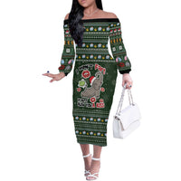 Elephant I Didnt Fart My Butt Blew You A Kiss Off The Shoulder Long Sleeve Dress Elephant Christmas DT04 - Wonder Print Shop
