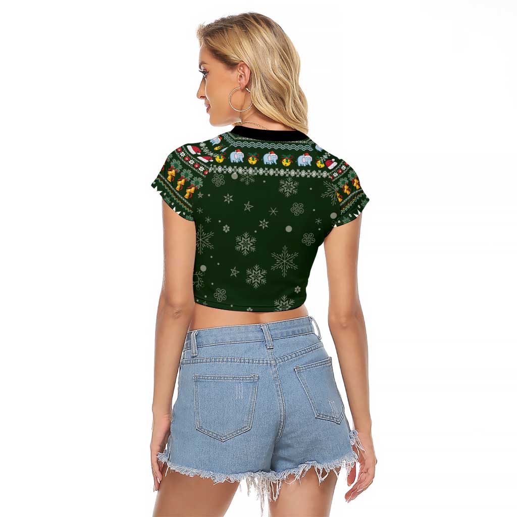 Elephant I Didnt Fart My Butt Blew You A Kiss Raglan Cropped T Shirt Elephant Christmas DT04 - Wonder Print Shop