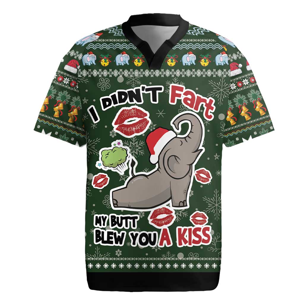 Elephant I Didnt Fart My Butt Blew You A Kiss Rugby Jersey Elephant Christmas DT04 - Wonder Print Shop