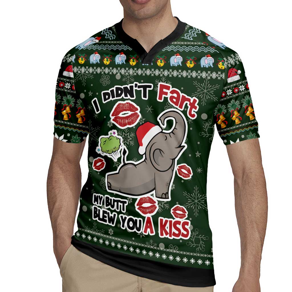 Elephant I Didnt Fart My Butt Blew You A Kiss Rugby Jersey Elephant Christmas DT04 - Wonder Print Shop