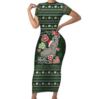 Elephant I Didnt Fart My Butt Blew You A Kiss Short Sleeve Bodycon Dress Elephant Christmas DT04 - Wonder Print Shop