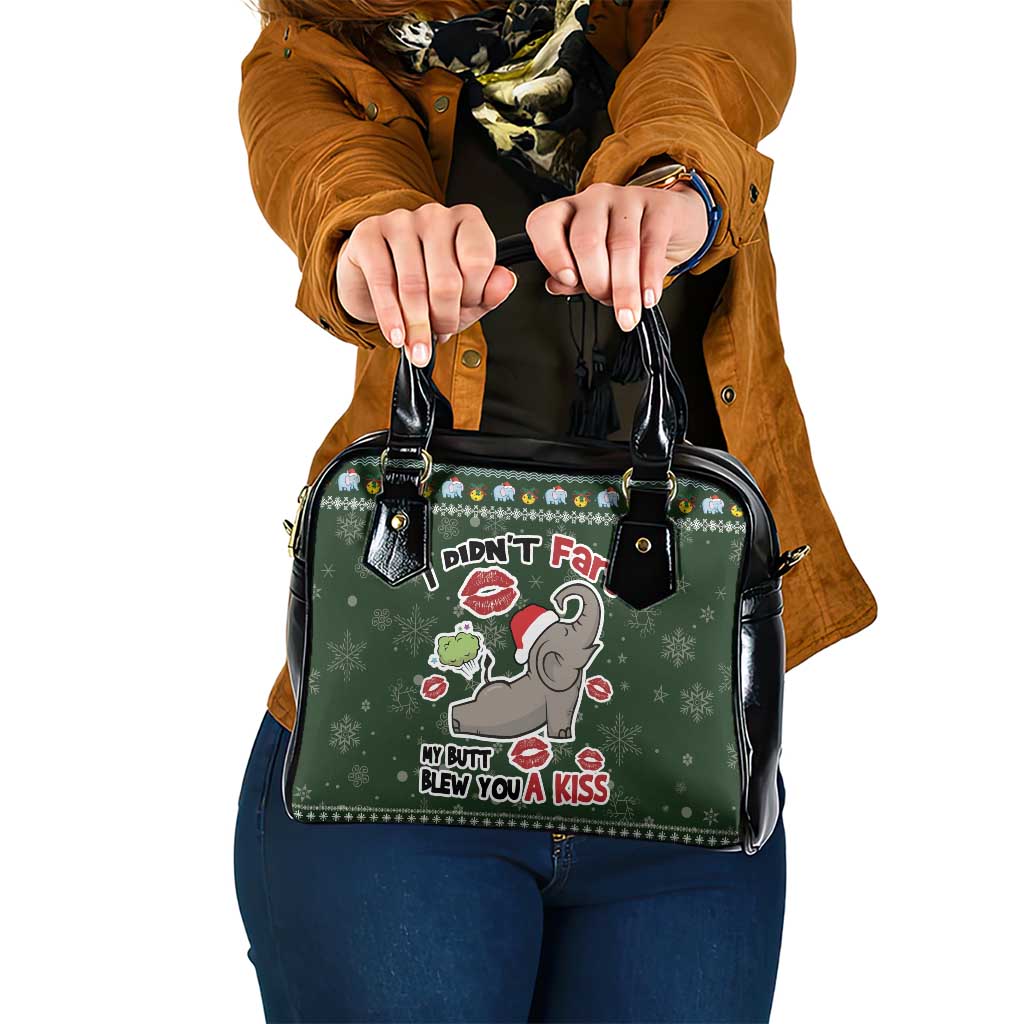 Elephant I Didnt Fart My Butt Blew You A Kiss Shoulder Handbag Elephant Christmas