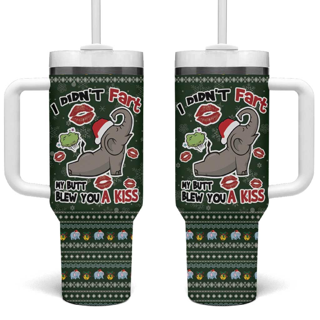Elephant I Didnt Fart My Butt Blew You A Kiss Tumbler With Handle Elephant Christmas DT04 - Wonder Print Shop