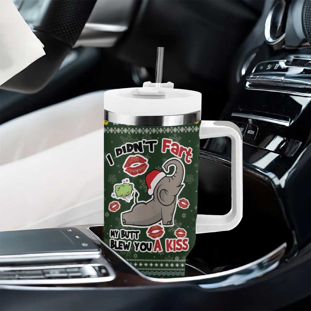 Elephant I Didnt Fart My Butt Blew You A Kiss Tumbler With Handle Elephant Christmas DT04 - Wonder Print Shop