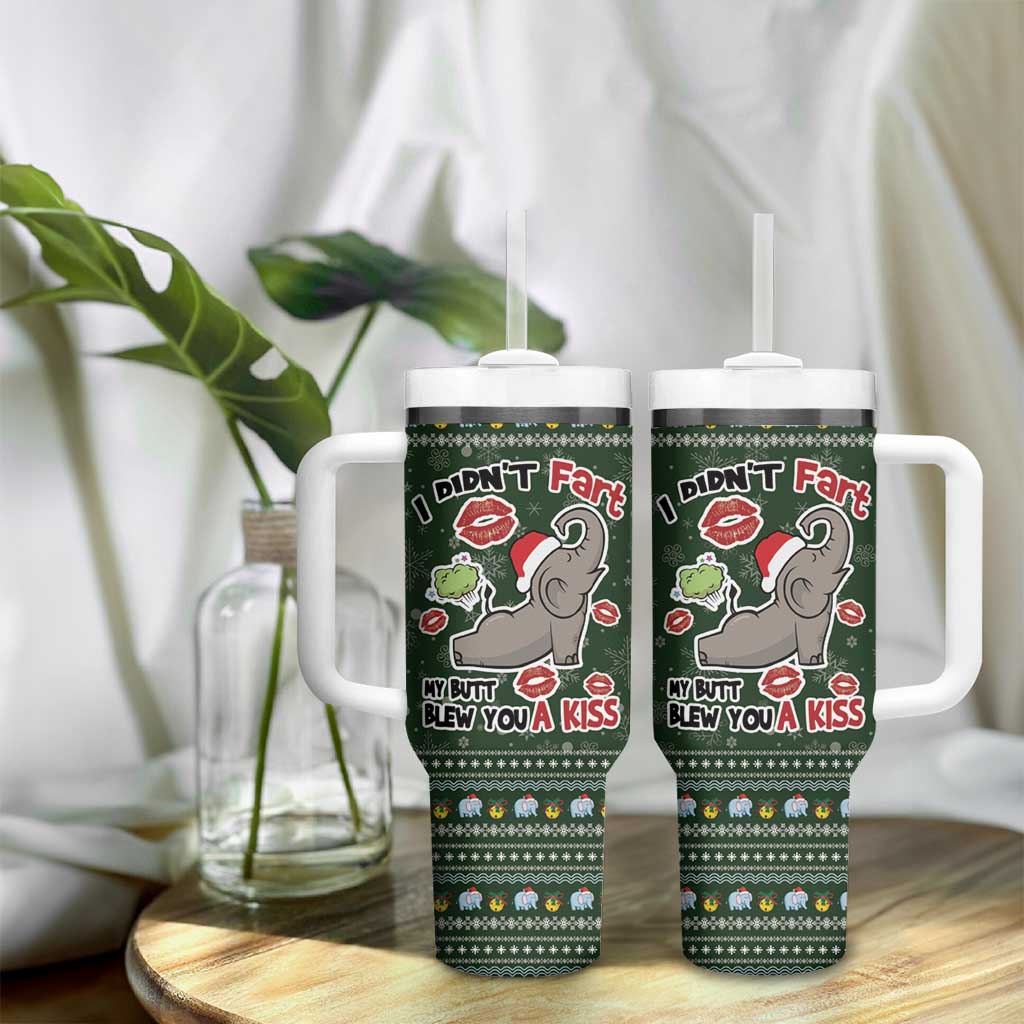 Elephant I Didnt Fart My Butt Blew You A Kiss Tumbler With Handle Elephant Christmas DT04 - Wonder Print Shop