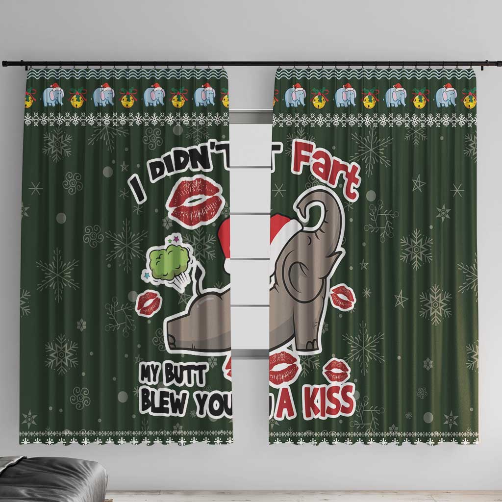 Elephant I Didnt Fart My Butt Blew You A Kiss Window Curtain Elephant Christmas DT04 - Wonder Print Shop