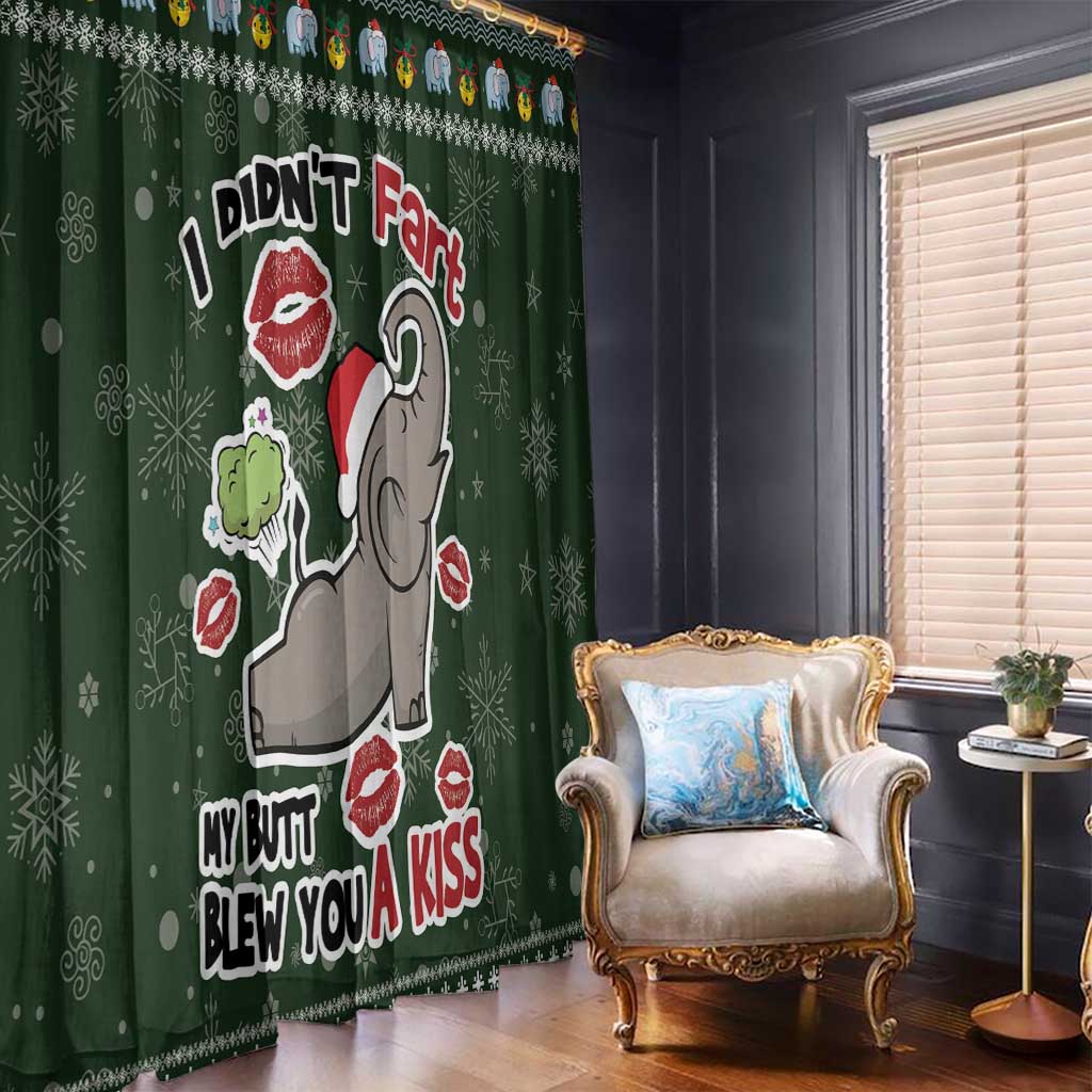 Elephant I Didnt Fart My Butt Blew You A Kiss Window Curtain Elephant Christmas DT04 - Wonder Print Shop