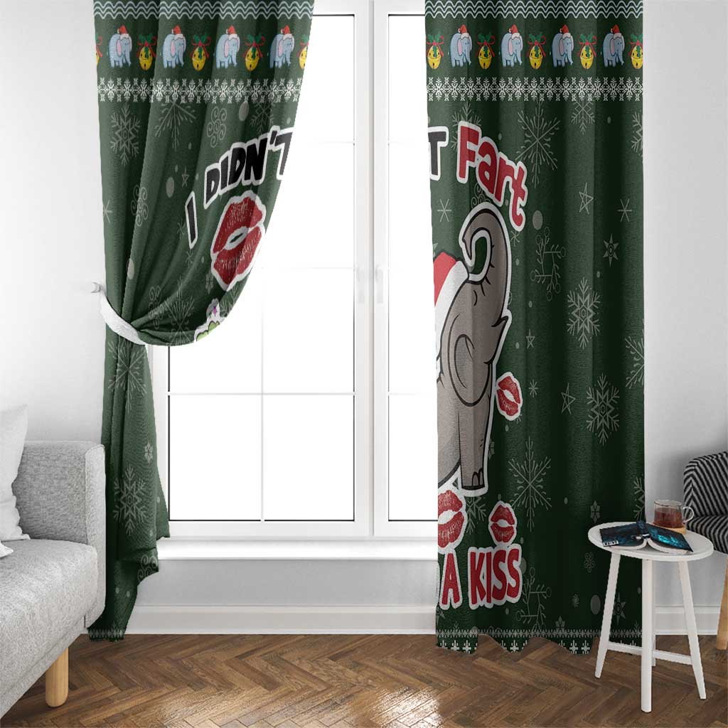 Elephant I Didnt Fart My Butt Blew You A Kiss Window Curtain Elephant Christmas DT04 - Wonder Print Shop