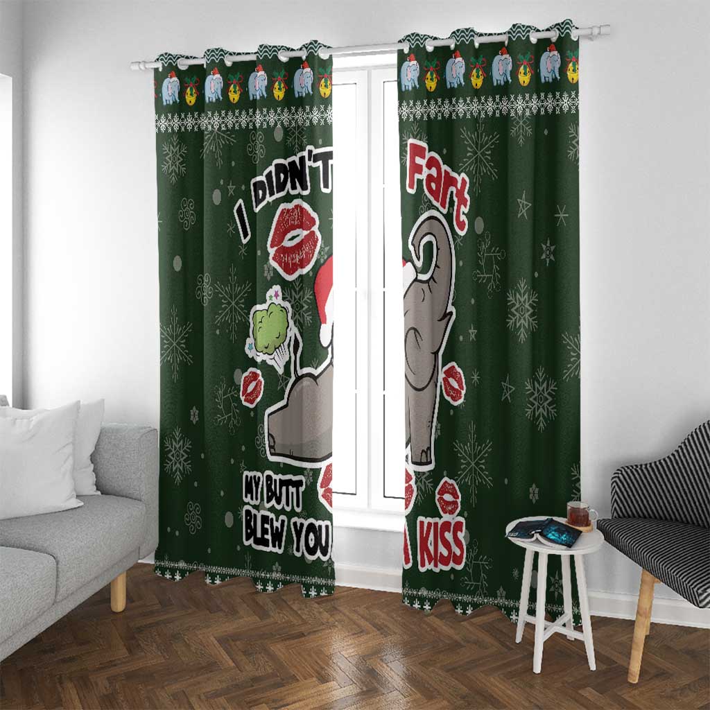 Elephant I Didnt Fart My Butt Blew You A Kiss Window Curtain Elephant Christmas DT04 - Wonder Print Shop