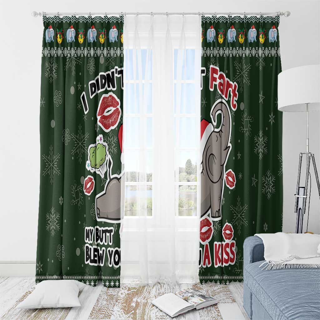 Elephant I Didnt Fart My Butt Blew You A Kiss Window Curtain Elephant Christmas DT04 - Wonder Print Shop