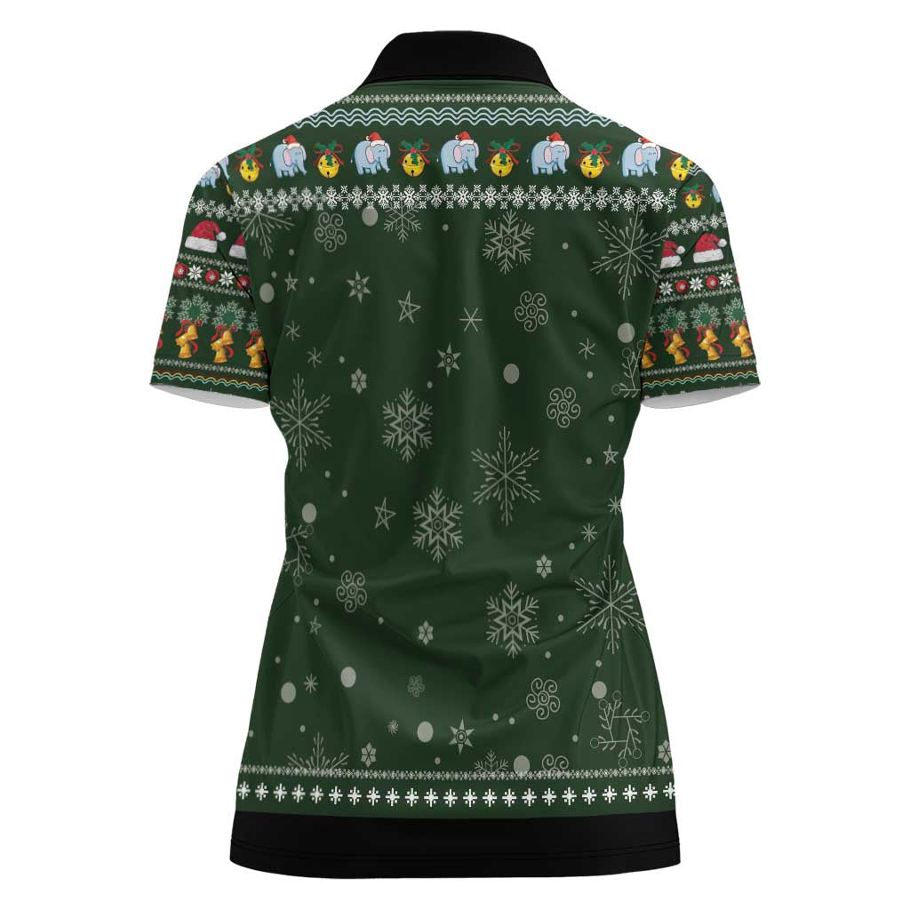 Elephant I Didnt Fart My Butt Blew You A Kiss Women Polo Shirt Elephant Christmas DT04 - Wonder Print Shop