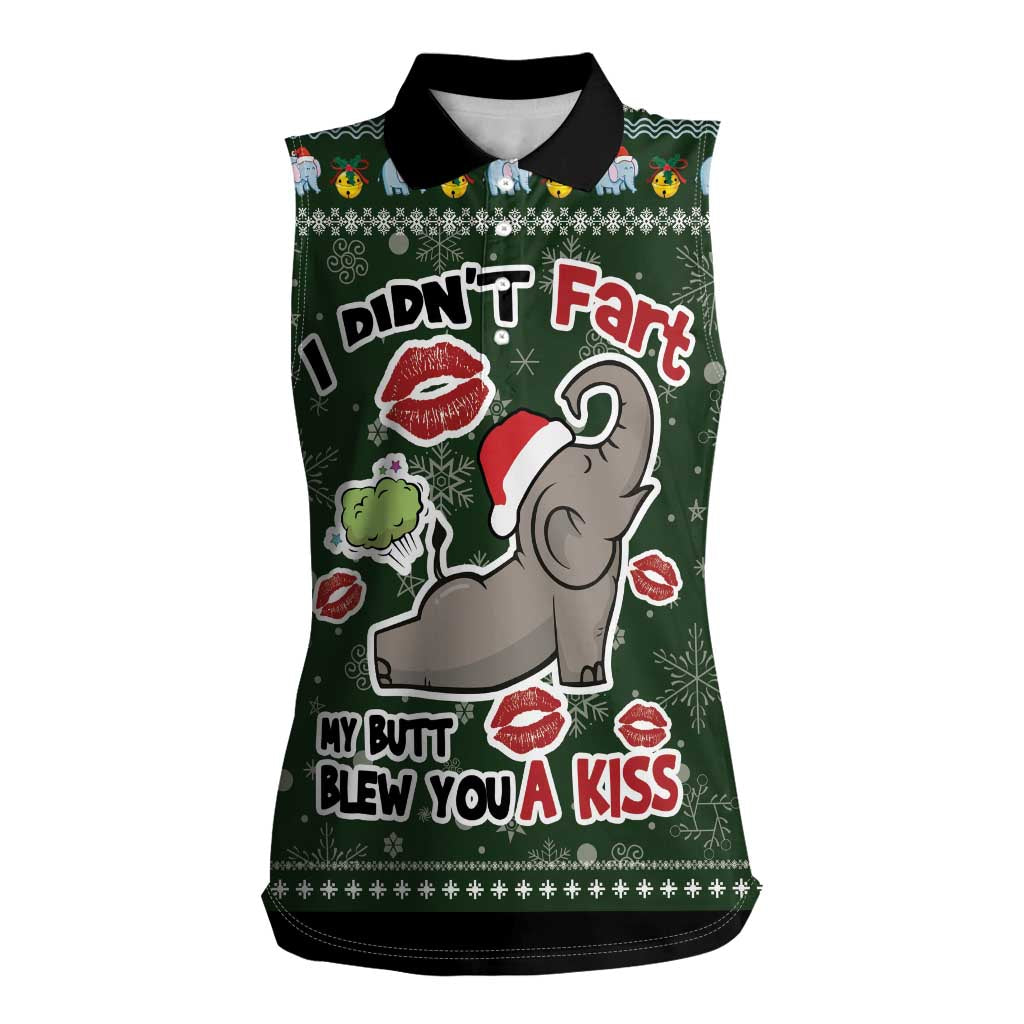 Elephant I Didnt Fart My Butt Blew You A Kiss Women Sleeveless Polo Shirt Elephant Christmas DT04 - Wonder Print Shop