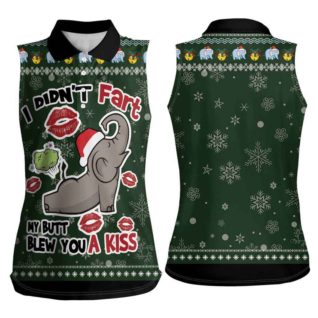 Elephant I Didnt Fart My Butt Blew You A Kiss Women Sleeveless Polo Shirt Elephant Christmas DT04 - Wonder Print Shop