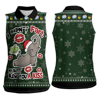 Elephant I Didnt Fart My Butt Blew You A Kiss Women Sleeveless Polo Shirt Elephant Christmas DT04 - Wonder Print Shop