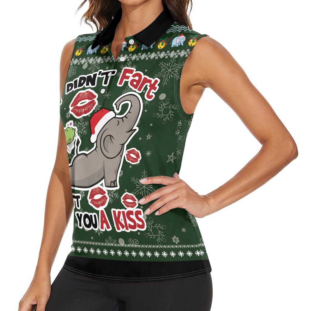 Elephant I Didnt Fart My Butt Blew You A Kiss Women Sleeveless Polo Shirt Elephant Christmas DT04 - Wonder Print Shop