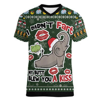 Elephant I Didnt Fart My Butt Blew You A Kiss Women V-Neck T-Shirt Elephant Christmas DT04 - Wonder Print Shop