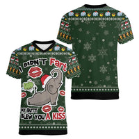 Elephant I Didnt Fart My Butt Blew You A Kiss Women V-Neck T-Shirt Elephant Christmas DT04 - Wonder Print Shop