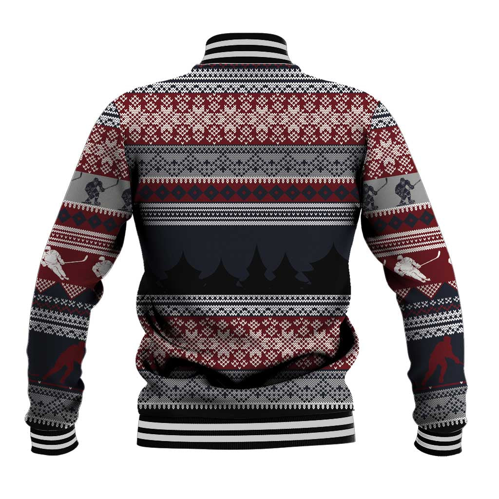 Hockey Checking It Once Checking It Twice Baseball Jacket Santa Playing Ice Hockey Christmas DT04 - Wonder Print Shop