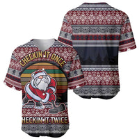 Hockey Checking It Once Checking It Twice Baseball Jersey Santa Playing Ice Hockey Christmas DT04 - Wonder Print Shop