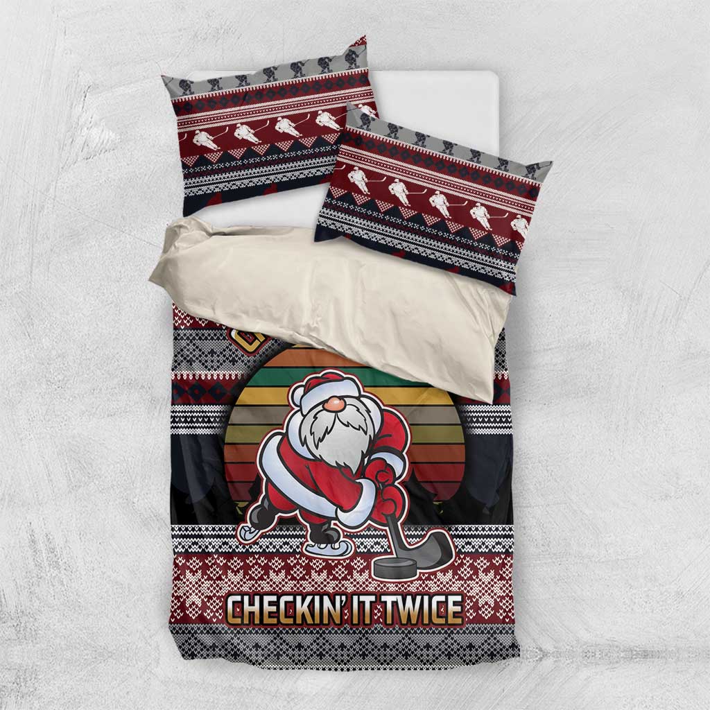 Hockey Checking It Once Checking It Twice Bedding Set Santa Playing Ice Hockey Christmas DT04 - Wonder Print Shop
