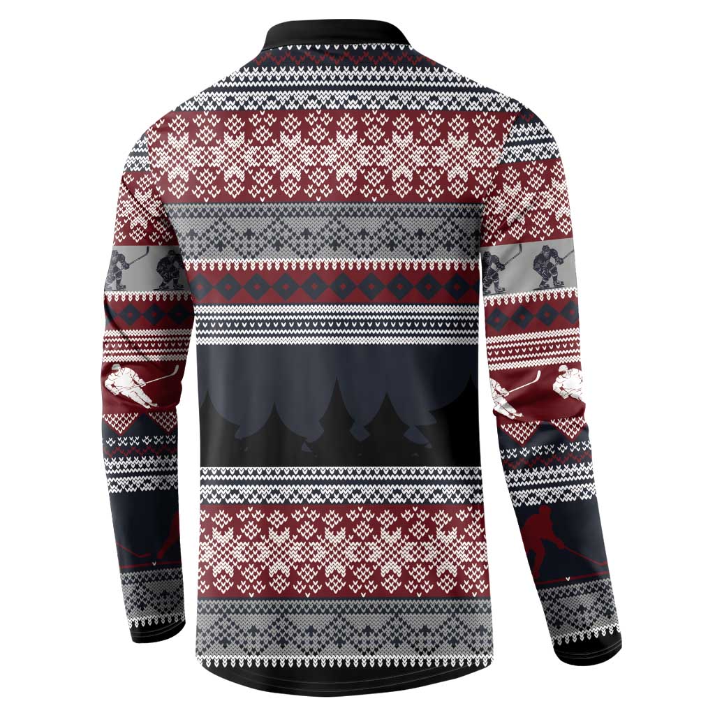 Hockey Checking It Once Checking It Twice Button Sweatshirt Santa Playing Ice Hockey Christmas DT04 - Wonder Print Shop