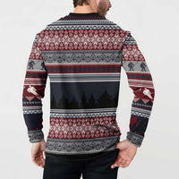 Hockey Checking It Once Checking It Twice Button Sweatshirt Santa Playing Ice Hockey Christmas DT04 - Wonder Print Shop