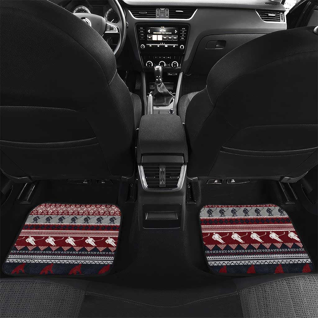 Hockey Checking It Once Checking It Twice Car Mats Santa Playing Ice Hockey Christmas DT04 - Wonder Print Shop